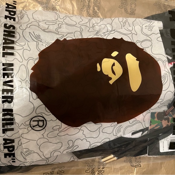 MCM X BAPE MONOGRAM SHARK HOODIE color black size S - Picture 11 of 11